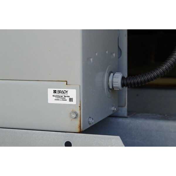 Brady Weather Resistant Polyester Outdoor Labels 0.5 in H x 1 in W White 10000/RL - THT-5-8591-10-WT