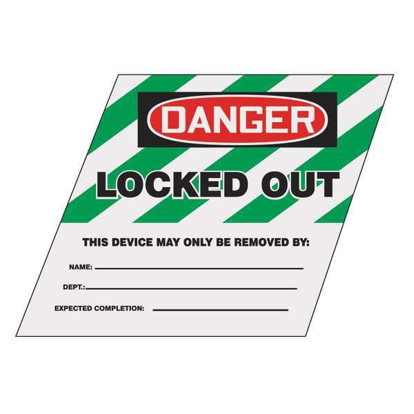 Accuform Ball Valve Lockout Label, 1 In. H, 1 In. W, KDD491GN - KDD491GN