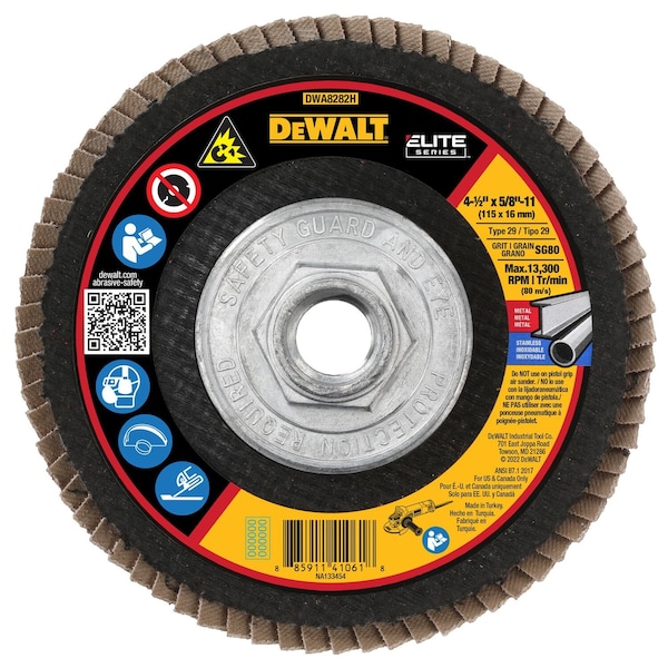 Dewalt 4-1/2" x 5/8"-11 80G T29 XP CER FLAP DISC - DWA8282H