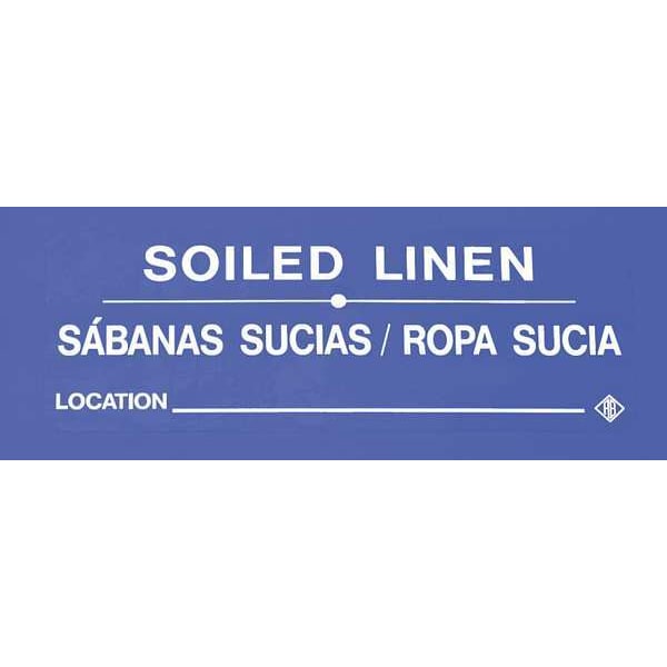 R&B Wire Products Bilingual Hamper Label "Soiled Linen", White Text, Pack of 5 - 602SLW