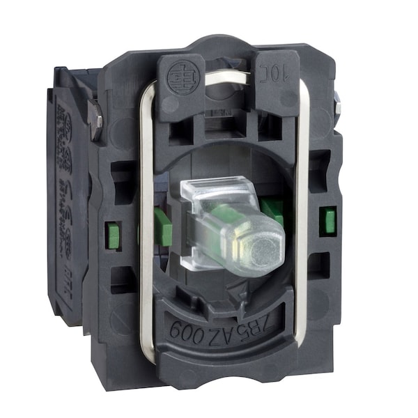 Ensable completo de cuerpo/contacto y bloque de luz, Harmony XB5, XB4, con collar de fijación/cuerpo, LED universal, 230...240V, 2NO - ZB5AW0M13