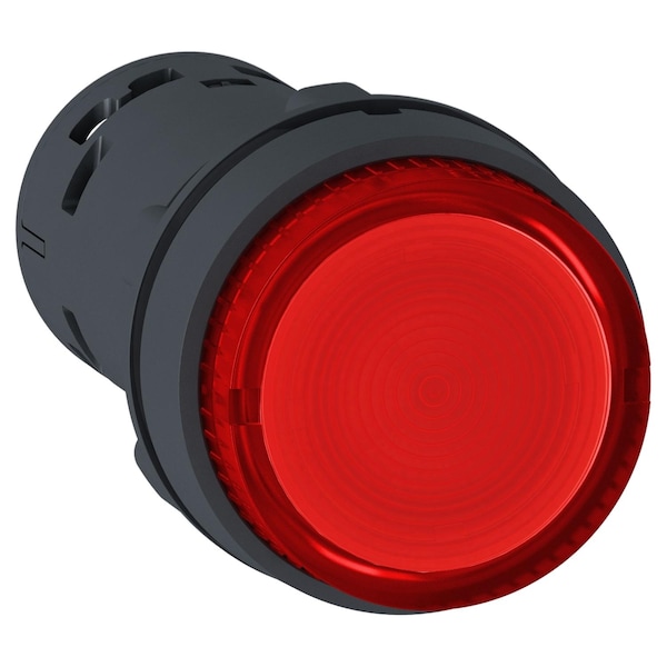 Botón pulsador iluminado de Schneider Electric, Harmony XB7, proyección roja, 22mm, LED integrado, presiona y suelta, 1 contacto normalmente abierto, 24V CA - XB7NJ04B1