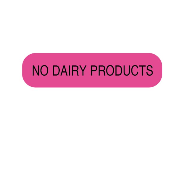 Nevs No Dairy Products Label 5/16 x 1-1/4" - D-2504