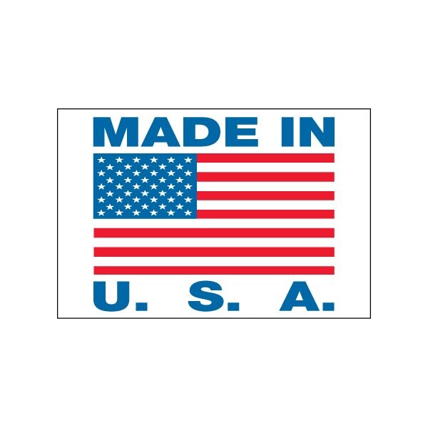 Bsc Preferred 2 x 3'' - ''Made in U.S.A.'' Labels - BUY00021122
