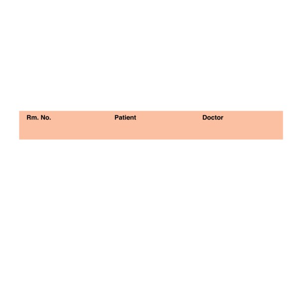 Nevs Printed Chart Tape - Rm No Patient Doctor 1/2" Salmon w/Black - NT-500-SALMON