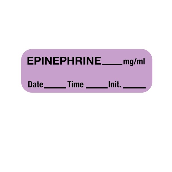 Nevs Label, Epinephrine 1/2" x 1-1/2" Violet w/Black - LANT-2652D