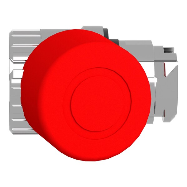 Botón de paro de emergencia Schneider Electric, Harmony XB4, apagado, metal, hongo rojo de 30mm, 22mm, empuje de tracción de retención - ZB4BT844.