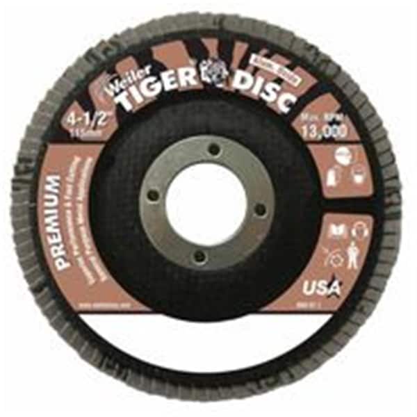 Weiler Tiger Disc Angled Style Flap Discs-4.5 in.-40 Grit - 804-50563
