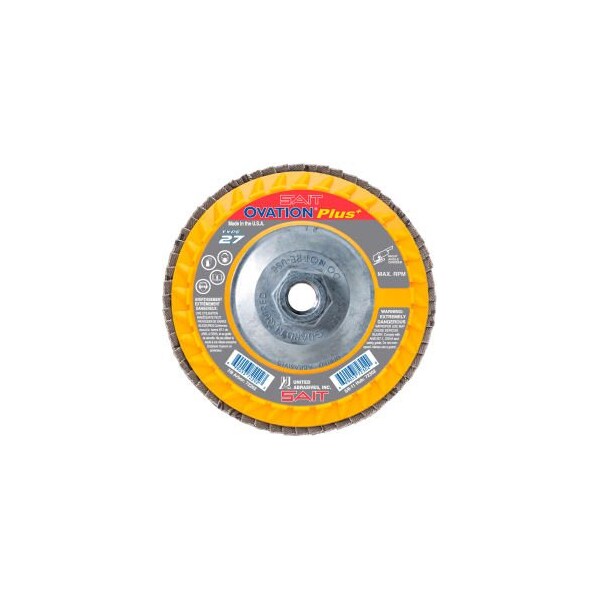 United Abrasives/Sait United Abrasives - Sait Ovation Flap Disc T27 5-1/2"x 5/8-11" 36 Grit Zirconium - 72307