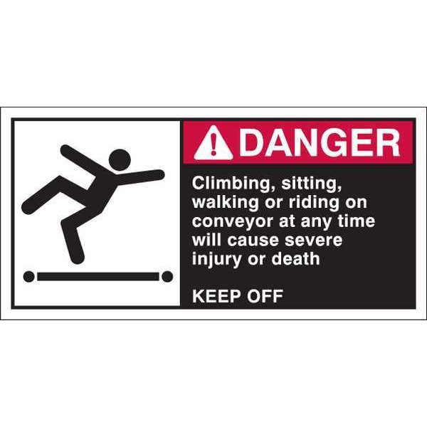 Brady Warning Label, 2-1/2inHx5inW, HP Poly., PK5, 96158 - 96158
