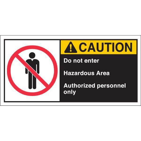 Brady Warning Label, 2-1/2inHx5inW, HP Poly., PK5, 96160 - 96160