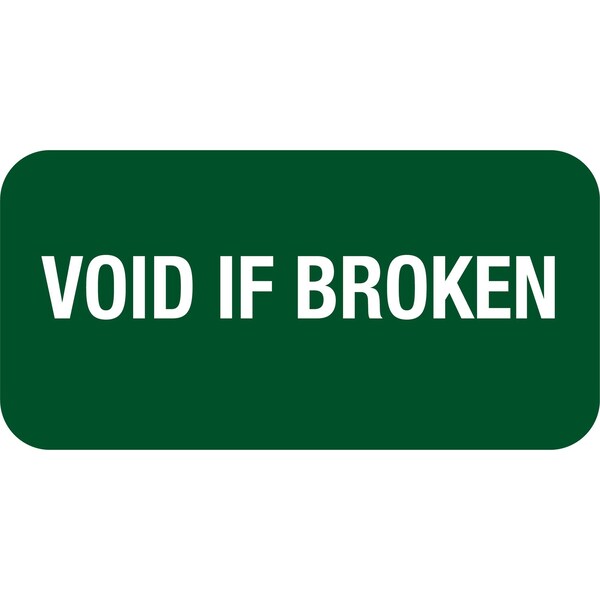 Lustre-Cal VOID Label VOID IF BROKEN Green 1.50in x 0.75in, 100PK - 253774VO0GVOID