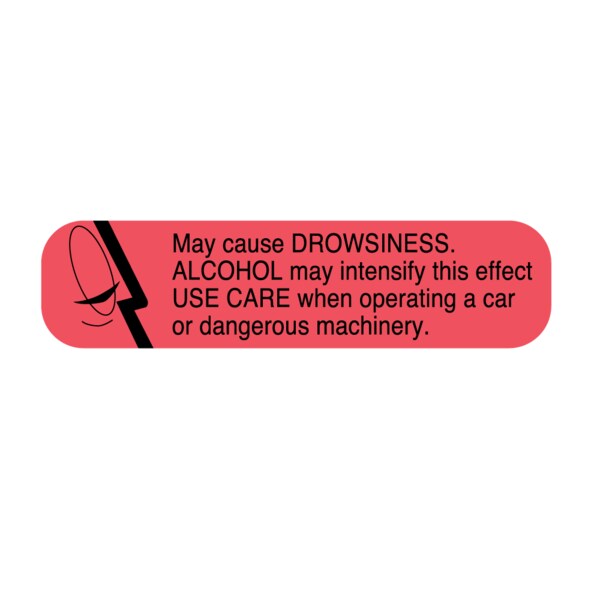 Nevs May Cause Drowsiness Alcohol May 3/8" x 1-1/2" - PAUX-65