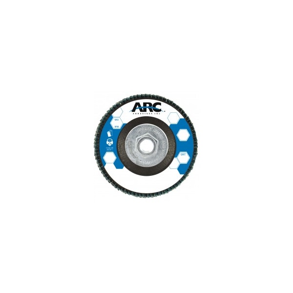 Arc Abrasives 7" x 5/8"-11 T27 - Flat Face SZA Fiberglass Flap Disc, 80 Grit - 10856FF