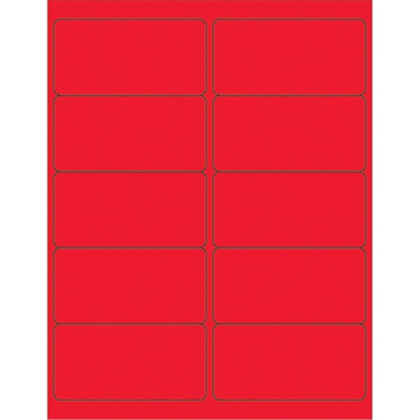 Bondad 4 x 2 in. Fluorescent Red Removable Rectangle Laser Labels, 1000PK - BO2820049