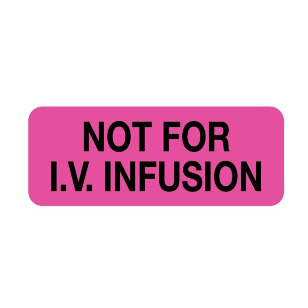 Nevs Not For I.V. Infusion 7/8" x 2-1/4" Flr Pink w/Black - N-2556