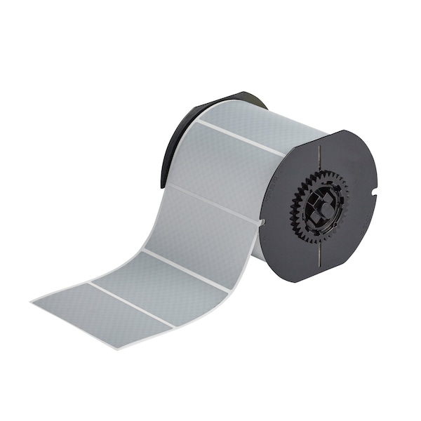 Brady B33 Series Tamper Evident Metallized Polyester Labels 2 in H x 4 in W SL 750/RL - B33-55-438