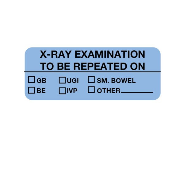 Nevs Information Labels - X-Ray Examination 5/16" x 1-1/4" Blue w/Black - X-4399