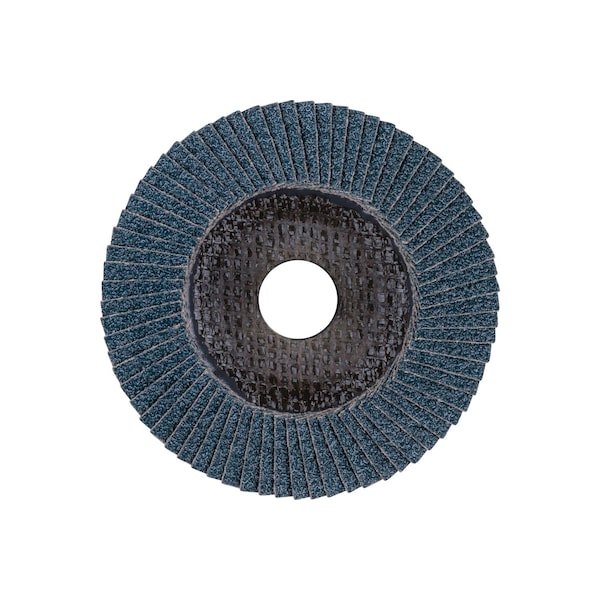 Pferd 4-1/2" x 7/8" A.H. POLIFAN Flap Disc - Z SG POWER STEELOX, Zirconia, 80 Grit, Conical - 62220