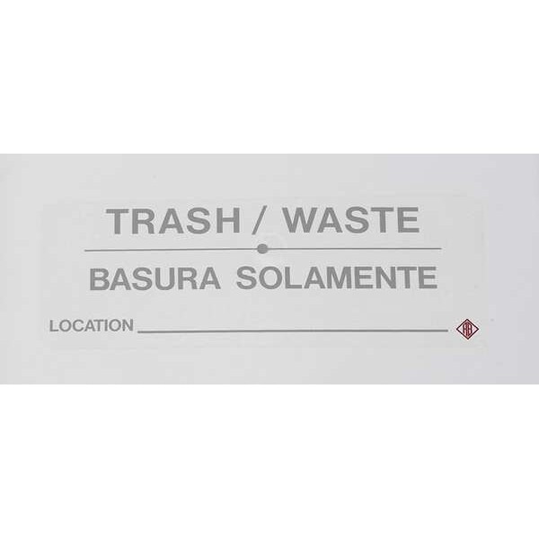 R&B Wire Products Bilingual Hamper Label "Trash/Waste", Gray Text, Pack of 5 - 602TWG