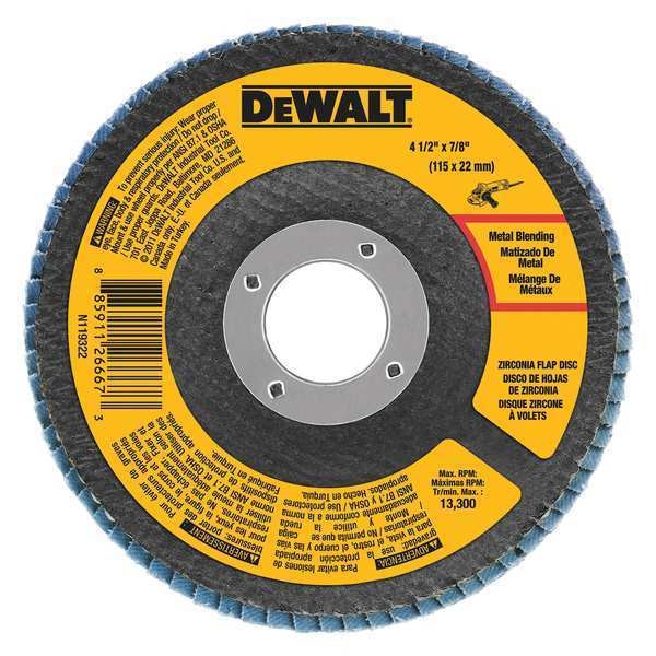 Dewalt 4-1/2" x 7/8" 80 Grit Zirconia T29 Flap Disc - DWA8208