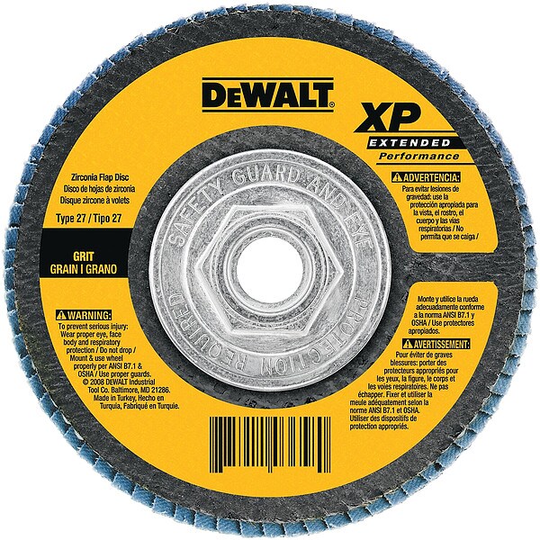 Dewalt 4-1/2" x 5/8"-11 80g type 27 HP flap disc - DW8358