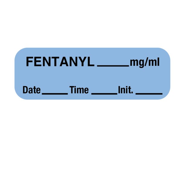Nevs Label, Fentanyl 1/2" x 1-1/2" Blue w/Black - LANT-1822D