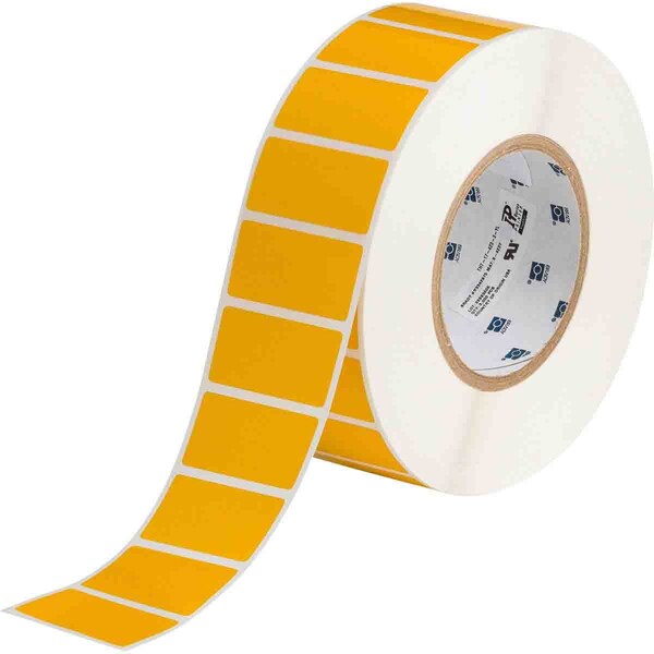 Brady Harsh Environment Multi-Purpose Polyester Labels for 3in Core Printers - 1in x 2in Yellow - THT-17-423-3-YL