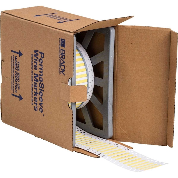 Brady PermaSleeve Wire Marker Polyolefin 0.125 in Dia x 2 in W YL Roll of 2500 Each - 3CGS-125-2-YL