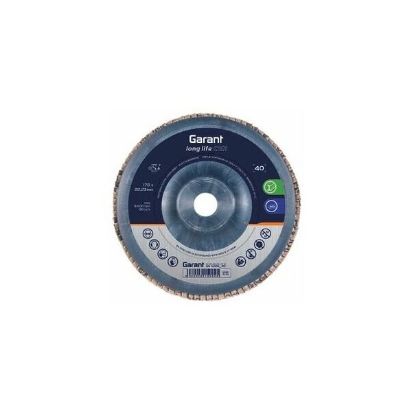 Garant Ceramic Flap Disc, Dia: 178 mm, Grit: 40 - 565226 40