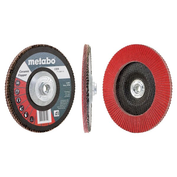Metabo Flap Disc 7" Ceramic Flapper 80 5/8"-11 T29 Fiberglass - 629436000