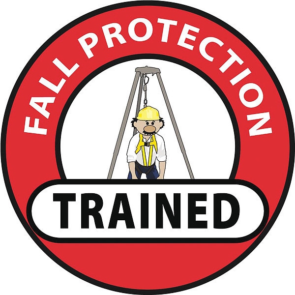 Nmc Fall Protection Trained Hard Hat Emblem, Pk25, Material: Reflective Vinyl Sheeting - HH71R