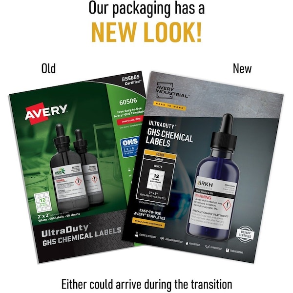 Avery Label, Ghs Chemical, 2X2, We 12PK - AVE60506
