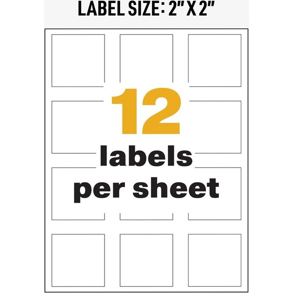Avery Label, Ghs Chemical, 2X2, We 12PK - AVE60506