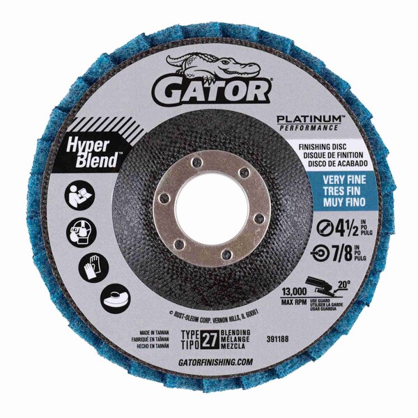 Gator Finishing 4.5 in. X 7/8 in. Sanding Flap Disc, Very Fine - 391188