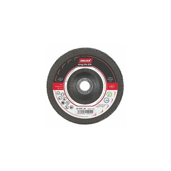 Holex Long Life ZA Flap Disc, Dia: 178 mm, Grit: 40 - 565287 40