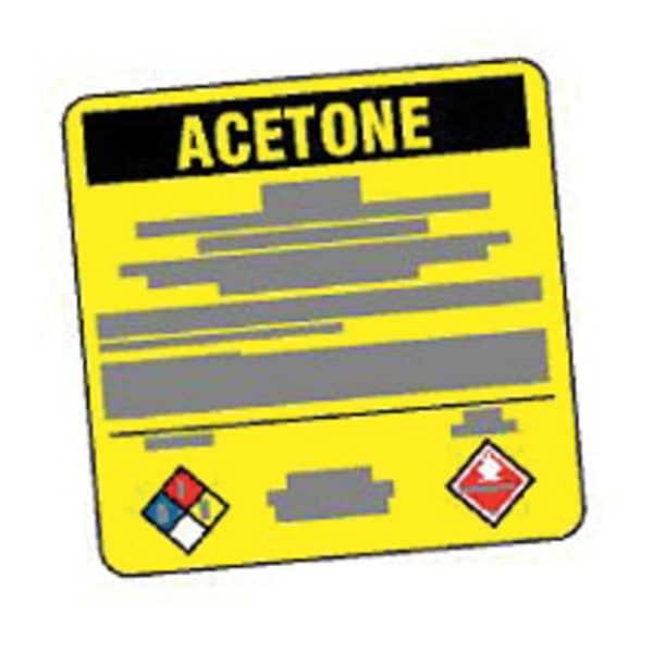 Brady NFPA Acetone Danger Label, 5"H x 5" W, PK25 - 26116LS