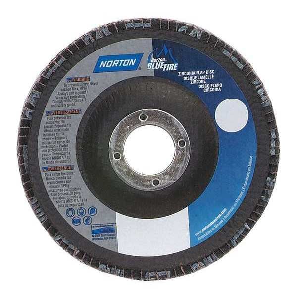Norton Abrasives Flap Disc, 4 1/2 In x 60 Grit, 7/8 - 66254461163