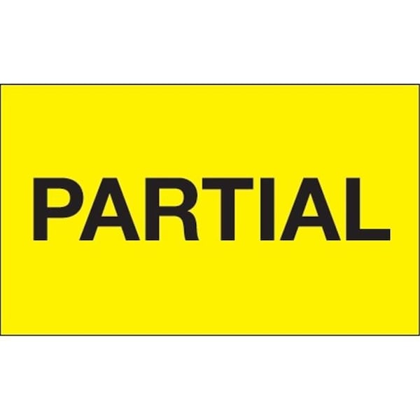 Box Partners Tape Logic DL1123 3 x 5 in. - Partial Fluorescent Yellow Labels - Roll of 500 - DL1123