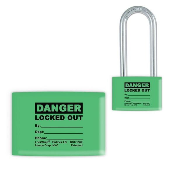 Idesco Padlock Label, 1-5/8inHx 1-1/2inW, PK25 - LMBBT129AAC