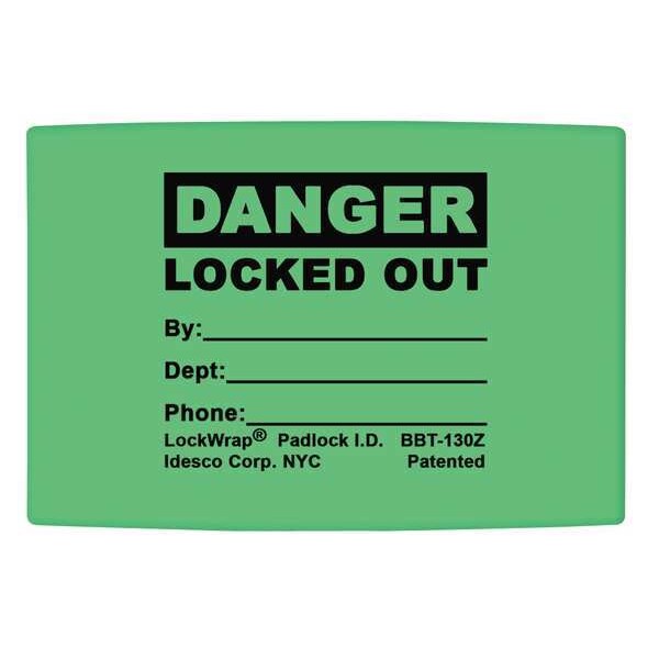 Idesco Padlock Label, 1-5/8inHx 1-1/2inW, PK25 - LMBBT129AAC