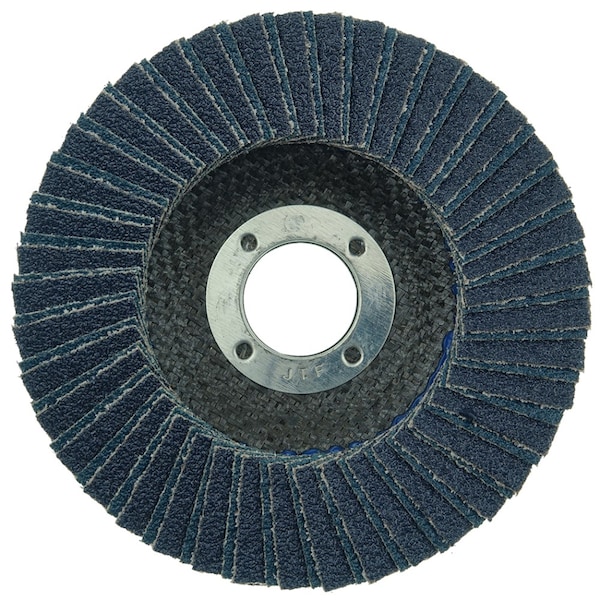 Weiler 4-1/2" Tiger X Flap Disc, Flat (TY27), Phenolic Backing, 60Z, 7/8" - 51224