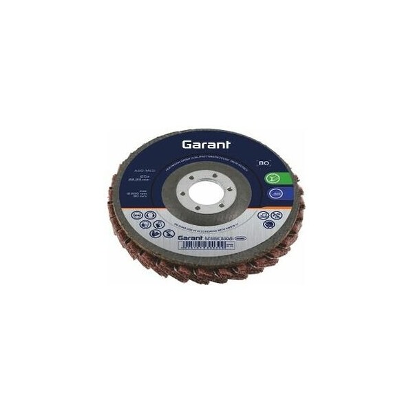 Garant Fleece Flap Disc, Dia: 125 mm, Grit: 80 - 566335 80MED