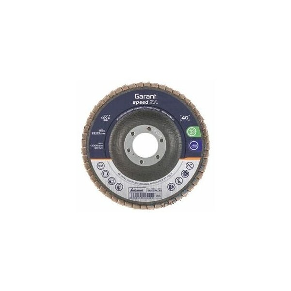 Garant Speed ZA Flap Disc, Dia: 115 mm, Grit: 40 - 565274 40