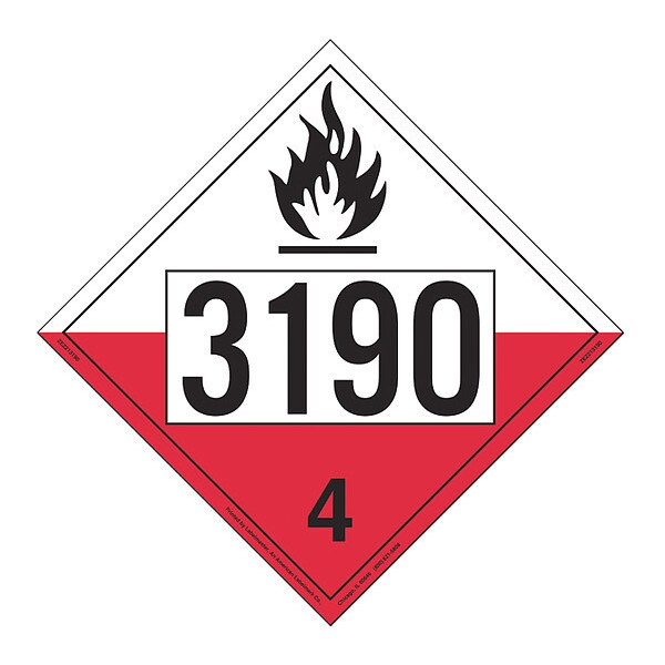 Labelmaster Spontaneously Combustible, PK25, ZEZ213190 - ZEZ213190