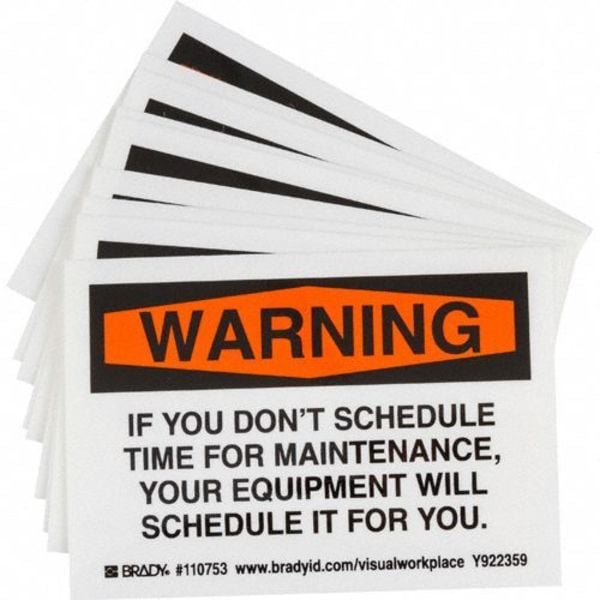 Brady Lean Label, 3-1/2inHx5inW, HP Poly., PK10, 110753 - 110753