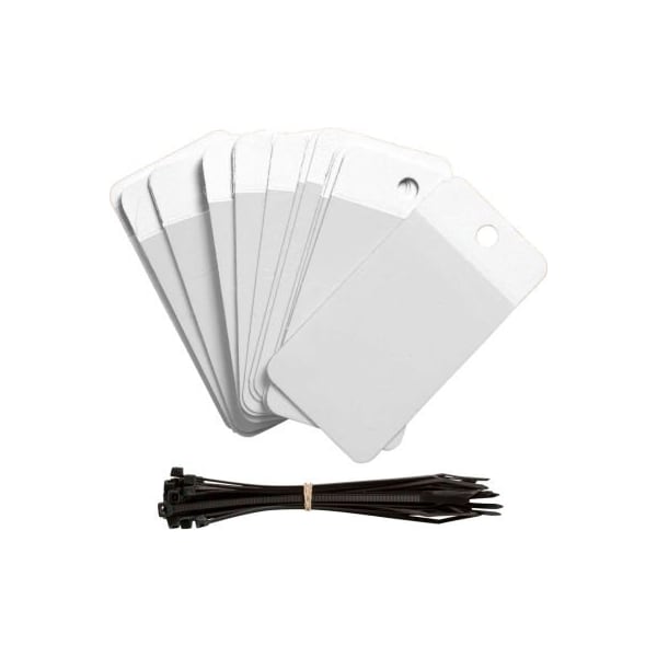 Brady Brady Self-Laminating Blank Tags, White, 25/Pkg, Polyester, 3-1/4inW x 5inH - 102009