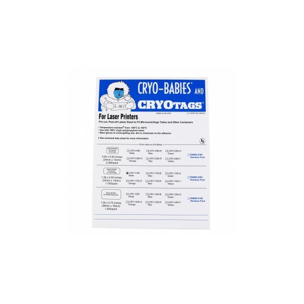Diversified Biotech Cryo-Babies, Laser, 1.5ml, White, 1700/pk, 1700PK - 247127