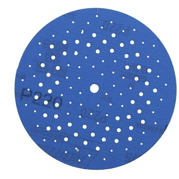 Norton Co 0 Sanding Disc, 5 in Dia, 1116 in Arbor, Coated, P220 Grit, Very Fine, Alumina Ceramic Abrasive - 4038