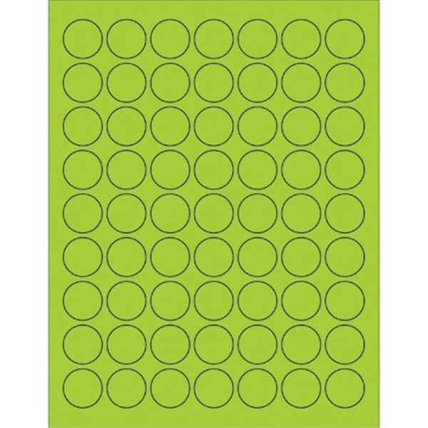 Box Partners Box Partners LL191GN 1 in. Fluorescent Green Circle Laser Labels - Pack of 6300 - LL191GN